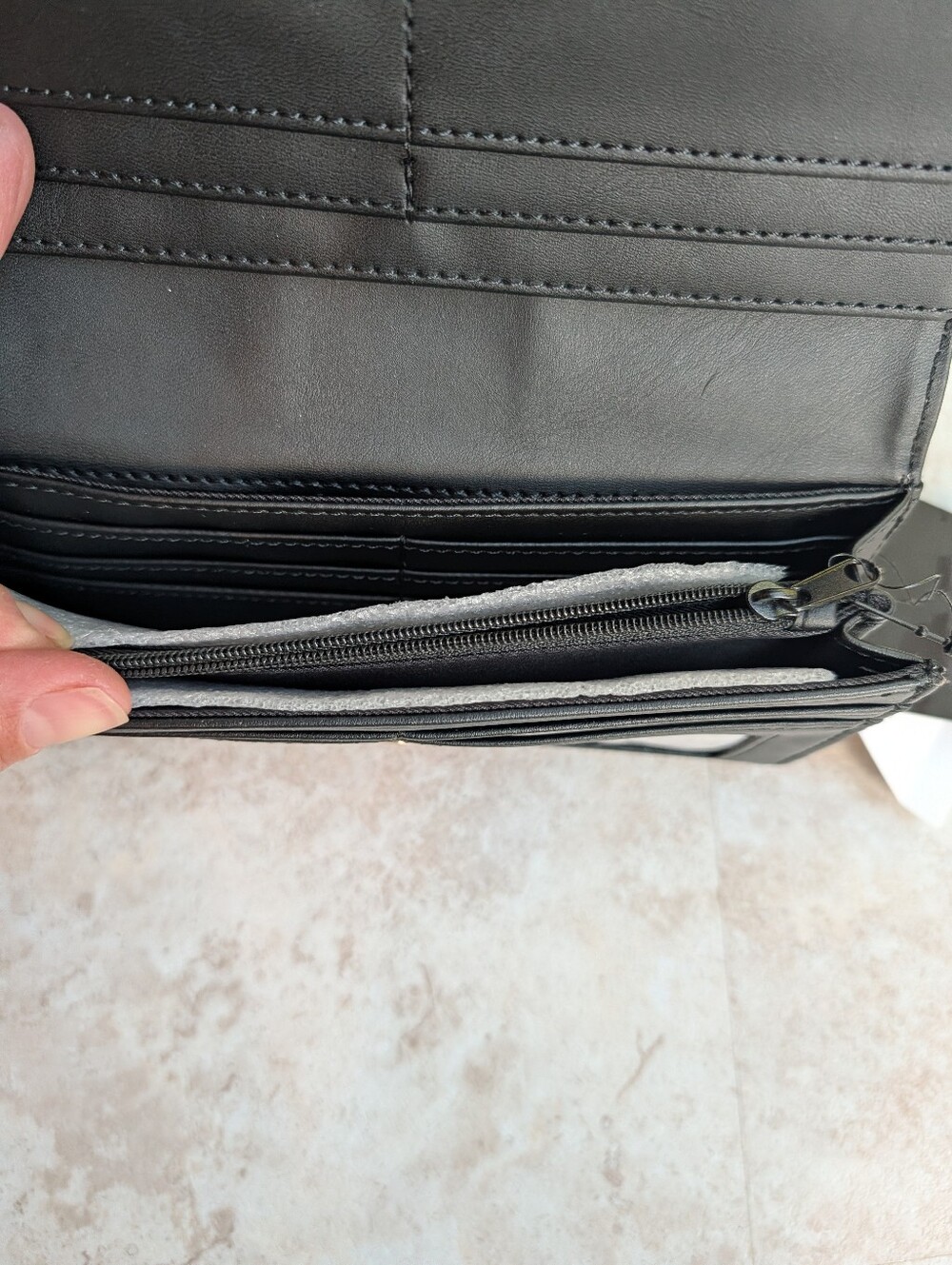 Nine West Black Textured Continental Wallet with Gold Accent - Picture 5 of 9